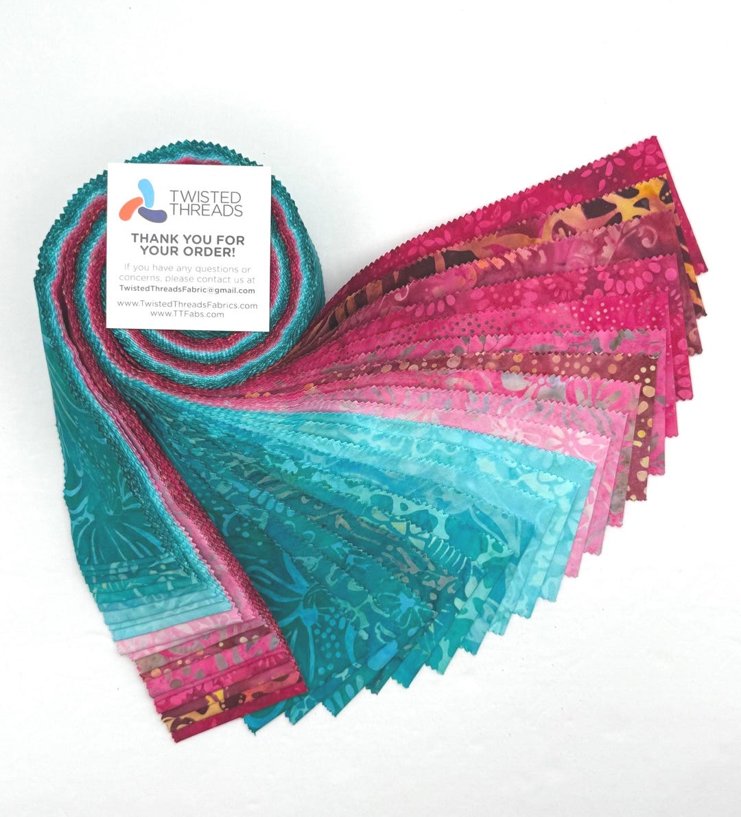 Java Batiks Valentine Pink Turquoise Blue Batik Jelly Roll 40 2.5 Inch ...