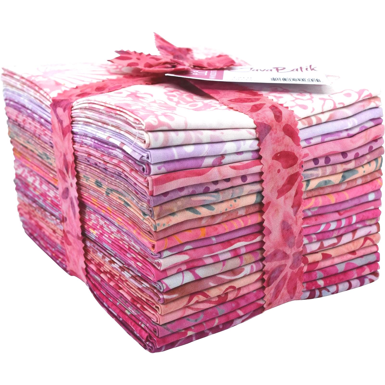 Java Batiks Pink Light to Dark Pink Batik Fat Quarters 20 Fqs Fabric 18 x 22 FQ-MASJAB-PIN