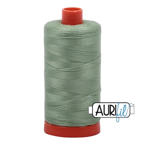 AURIFIL 2840 Loden Green MAKO 50 Weight Wt 1300m 1422y Spool Sage Quilt Cotton Quilting Thread