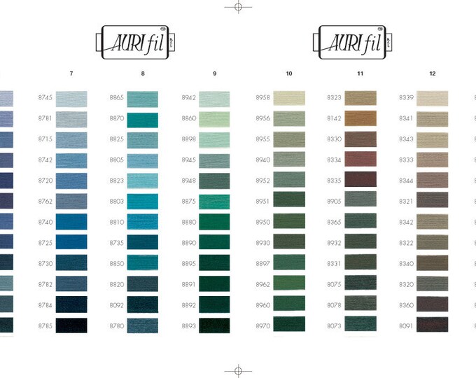 Aurifil LANA WOOL Thread Wrapped Color Colour Card Book Chart 192