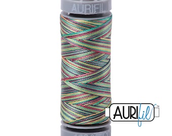 AURIFIL 3817 Marrakesh Rainbow Variegated   28 Weight Wt 100m 109y Pink Blue Yellow Green Rainbow Spool Quilt Cotton Quilting Thread