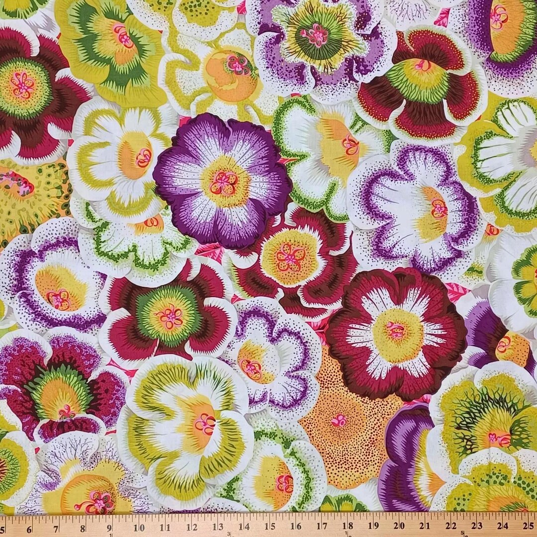OOP Rowan Kaffe Fassett Philip Jacobs Gloxinias Moss Green Cotton ...