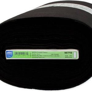 BTY Pellon 987FB Fusible Fleece Black 100% Polyester 1 Yard 36 x 45 Inch