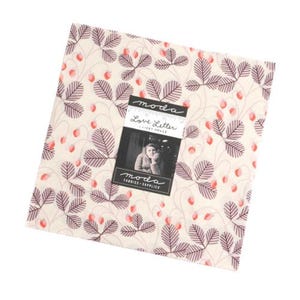 NEW Moda Love Letter Lizzy House Romantic Swan Floral Leafy Pearl Bracelet Pink Teal Blue Yellow Cotton Layer Cake Square 10in Fabric