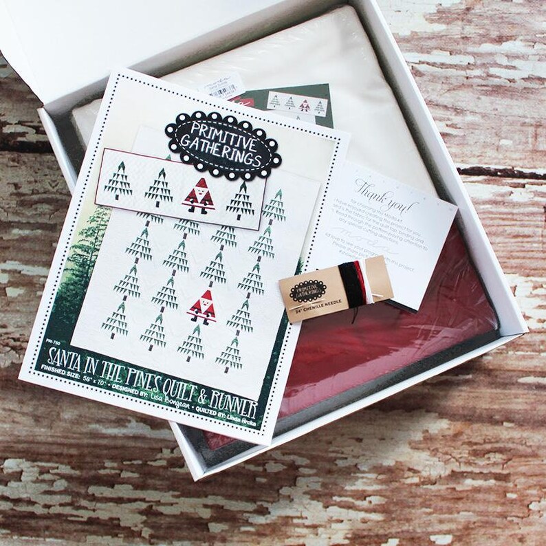 Moda Santa in the Pines Quilt Kit 58 x 70 Basic Bella Solid Etsy