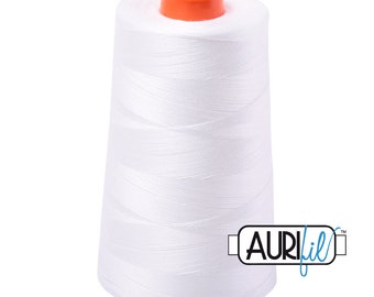 AURIFIL Cone 2021 Natural White Egyptian Mako Cotton 50 Weight Wt 5900 Meters 6452 Yards Quilt Cotton Quilting Thread
