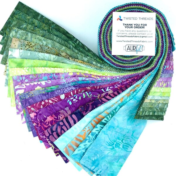 Teal & Purple Jelly Roll 40 Strips – 2.5 Inch Quilting & Sewing Fabric (100% Cotton)