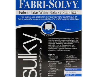 Sulky Fabri Solvy Fabric-Like Water Soluble Stabilizer 20 x 36 Inch 407-01