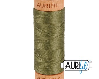 AURIFIL 2905 Army Green Olive MAKO 80 Weight Wt 274 meters 300 yards Spool Quilt Hand Applique Cotton Quilting Thread