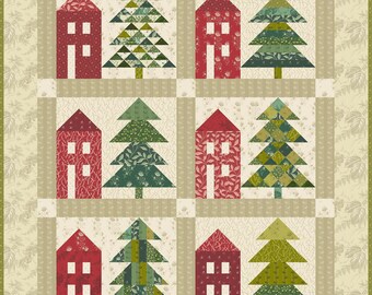 Laundry Basket Quilts LBQ Frankenmuth Printed Quilt Pattern with Bonus Table Runner 48.5 x 59.5