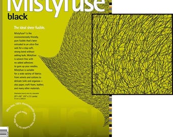 Mistyfuse Black Ultra Lightweight Sheer Fusible Webbing 20 x 90 Inch Sheet