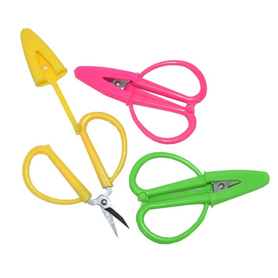 Travel Mini Super Snips Scissors With Protector Over Point Yellow Pink  Green ONE COUNT 