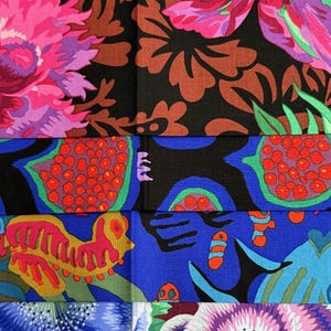 Freespirit Kaffe Fassett 4 Piece FQ Bright Red Blue Green Purple Pink Stash Builder Fat Quarters 18x22 Inch Quilting Fabric KAF9