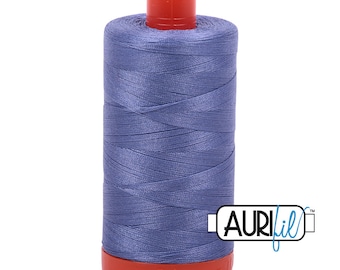 AURIFIL 2525 Dusty Blue Violet Purple MAKO 50 Weight Wt 1300m 1422y Spool Quilt Cotton Quilting Thread