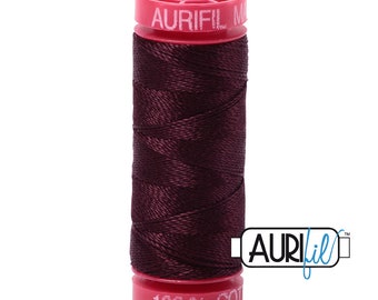 AURIFIL 2465 Very Dark Brown MAKO 12 Weight Wt 54 Yards Spool Quilt Cotton Quilting Thread