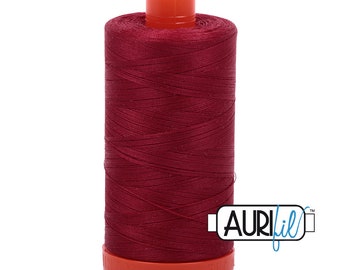 AURIFIL 1103 Burgundy Pinot Red   50 Weight Wt 1300m 1422y Spool Quilt Cotton Quilting Thread