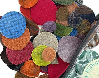 In The Patch Designs Wool Pennies Dark 1  1.5  2 Inch Pre Cut Wool Circles 72 Pieces