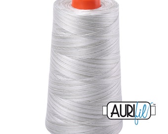 AURIFIL Variegated Cone 4060 Silver Moon Egyptian Mako Cotton 50 Weight Wt 5900 Meters 6452 Yards Light Grey Quilt Cotton Quilting Thread