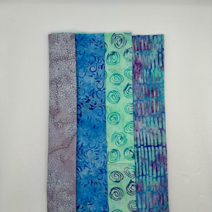Assorted Batik 4 Half Yards Teal Blue Purple Gray Grey Stash Builder Marbled Batik Cotton Batik Fabric 2 Total Yards A78