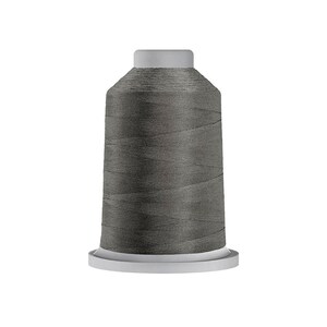 May include: A spool of dark gray sewing thread wound tightly around a cylindrical core. The thread features a smooth, consistent texture and a matte finish, with the spool having a flat base and a slightly tapered top section for easy dispensing.