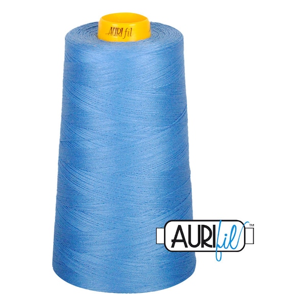 AURIFIL FORTY3 Cone 2725 Light Wedgewood Blue Egyptian Mako Cotton 40 40/3 Weight Wt Triple Ply 3000 M 3280 Yards Quilt Quilting Thread