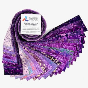 Java Batiks Purple Version 2 Batik Jelly Roll 40 2.5 Inch Fabric Strips ST-MASJAB-PUR2