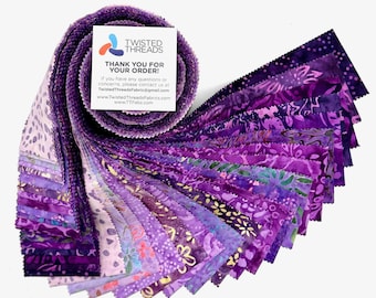 Java Batiks Purple Version 2 Batik Jelly Roll 40 2.5 Inch Fabric Strips ST-MASJAB-PUR2