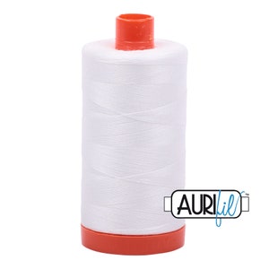 AURIFIL 2021 Natural White Neutral MAKO 50 Weight Wt 1300m 1422y Spool Quilt Cotton Quilting Thread