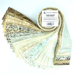 Java Batiks Beige Tan Batik Jelly Roll 40 2.5 Inch Fabric Strips ST-MASJAB-TAN