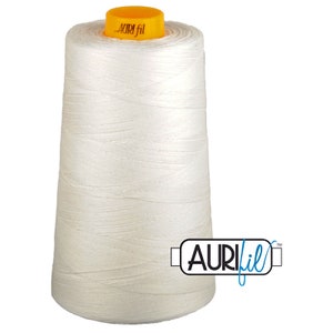 AURIFIL FORTY3 Cone 2021 Natural White Egyptian Mako Cotton 40 40/3 Weight Wt Triple Ply 3000 Meters 3280 Yards Quilt Cotton Quilting Thread