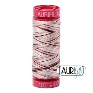 AURIFIL Variegated 4666 Biscotti Brown Beige Tan Mako 12 Weight Wt 50 Meters 54 Yards Spool Quilt Cotton Quilting Thread