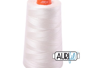 AURIFIL Cone 2311 Muslin Off White Egyptian Mako Cotton 50 Weight Wt 5900 Meters 6452 Yards Quilt Cotton Quilting Thread