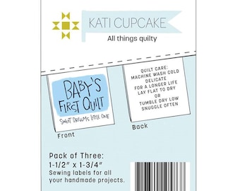 Kati Cupcake Sew In Quilt Labels Baby's First Quilt Pack of 3 KC250