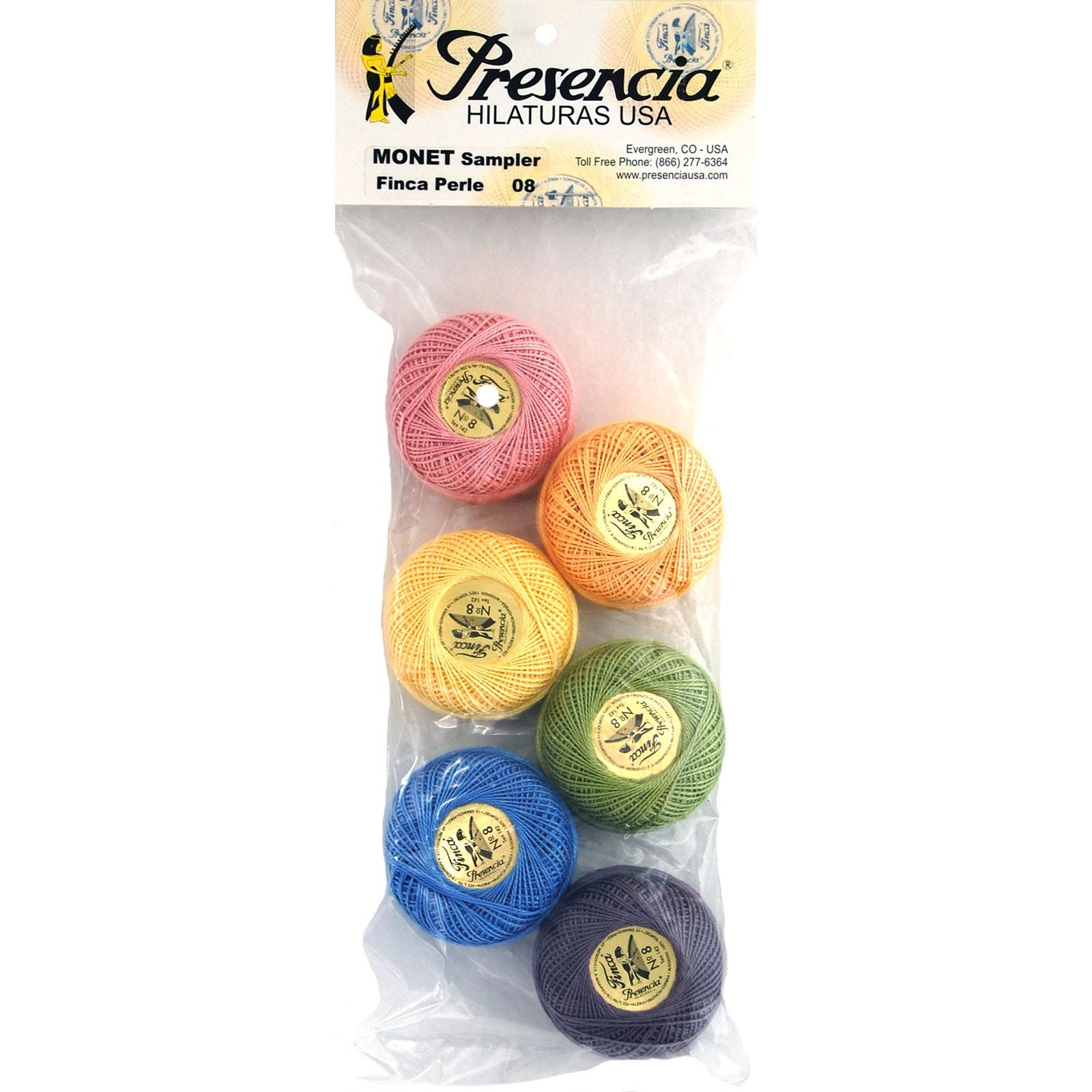 DMC Pearl Cotton Ball (10 gram) Size 8 Color #104 variegated yellow G