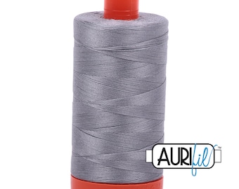 AURIFIL 2605 Grey MAKO 50 Weight Wt 1300m 1422y Spool Medium Gray Graphite Quilt Cotton Quilting Thread