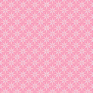 May include: A seamless pattern featuring a repeating floral design in shades of pink and white. The pattern consists of stylized four-petal flowers arranged in a grid-like formation, creating a visually appealing and symmetrical design.
