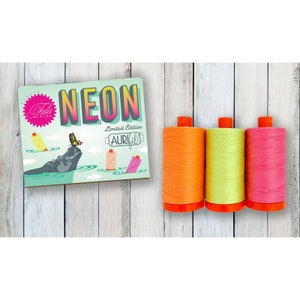 IN STOCK Aurifil Neon Tula Pink New Colors Mako Cotton 50 Weight Wt Large Spool Quilting Thread Set of 3 7000 7001 7002 TP50EC3