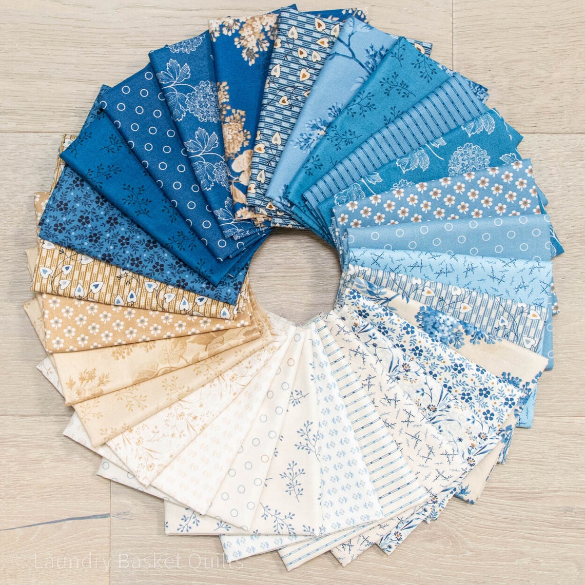 Andover Blue Sky Edyta Sitar Laundry Basket Quilts LBQ Blue Etsy