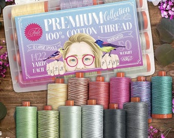 Aurifil Premium Collection by Tula Pink 50 weight Variegated Set of 12