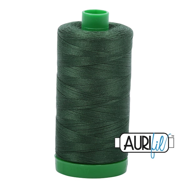 Hilo de algodón para acolchar AURIFIL 2892 verde pino MAKO 40, gramaje 1000 m, 1094 y bobina