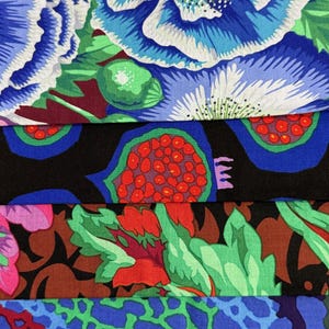 Freespirit Kaffe Fassett 4 Piece FQ Bright Red Blue Green Purple Pink Stash Builder Fat Quarters 18x22 Inch Quilting Fabric KAF11