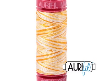 AURIFIL 4658 Limoni di Monterosso Variegated Mako 12 Weight Wt 50M 54 Yards Spool Quilt Cotton Quilting Thread