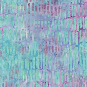 4 YARDS Anthology Batik Blue Aqua Purple Dashes Marbled Watercolors Batik Cotton Fabric 4 Yard