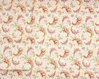 OOP Moda Simplicity 3 Sisters Pink Yellow Paisley Pattern 3904 1 Yard OOP-234