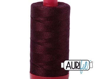 AURIFIL 2465 Very Dark Brown MAKO 12 Weight Wt 350 M 356Yd Spool Quilt Cotton Quilting Thread