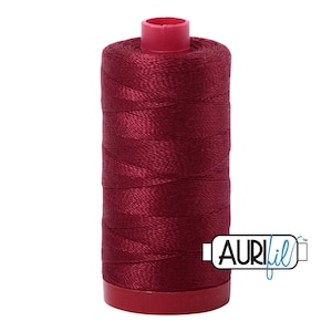 AURIFIL 2460 Dark Carmine Red MAKO 12 Weight Wt 350 M 356Yd Spool Quilt Cotton Quilting Thread