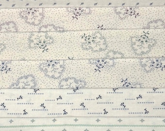 OOP Civil War Shirtings Reproduction Fabric 6 Inch Strips by 21/22 Blue Beige 8 Piece Bundle G39