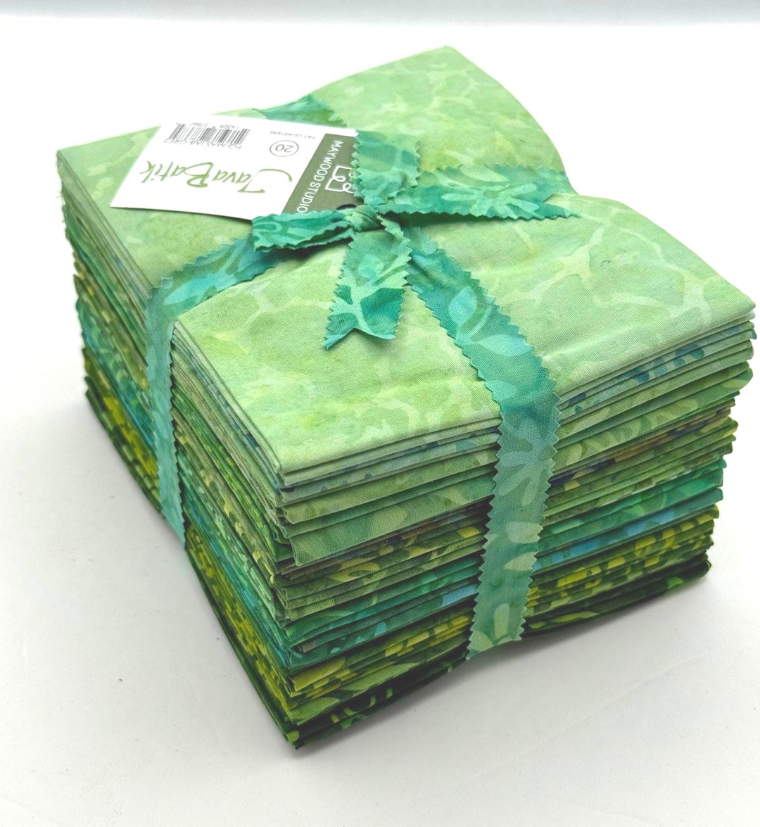 Java Batiks Green Light to Dark Green Batik Fat Quarters 20 Fqs Fabric ...