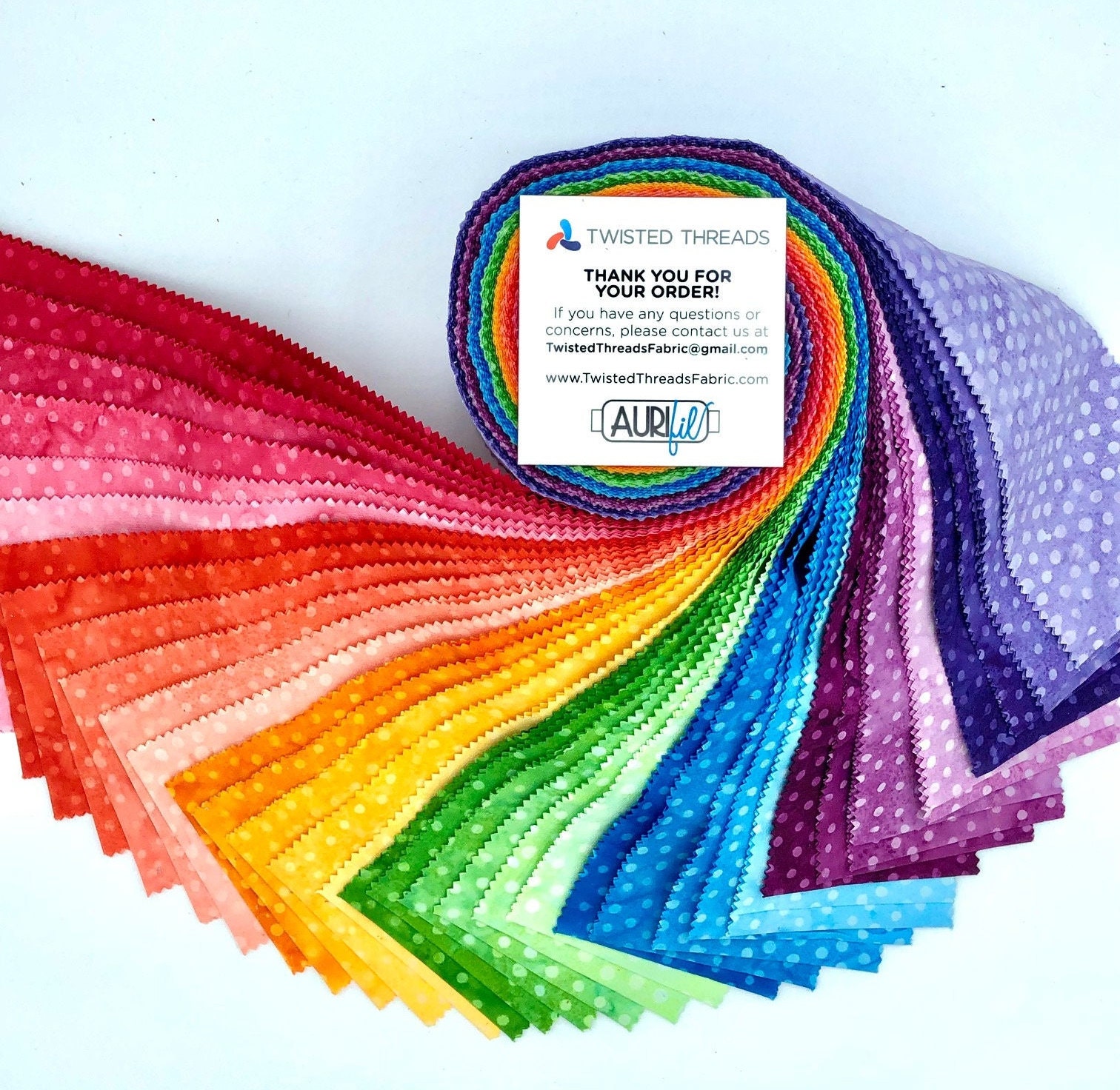 2.5 inch Rainbow Jelly Roll fabric quilting strips Moda Bella Solid – 1  Roll 