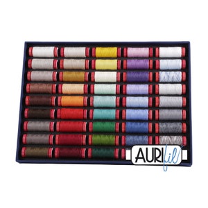 Aurifil LANA WOOL Best Selection Collection 12 weight Wool Acrylic Blend Rainbow Basic Quilting Applique Thread Set of 45